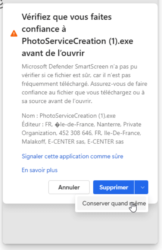 Confirmer le téléchargement sur Edge