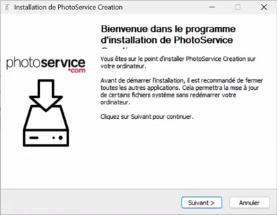 Installation de Photo Service Création