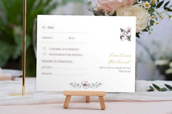 Carton d'invitation Mariage