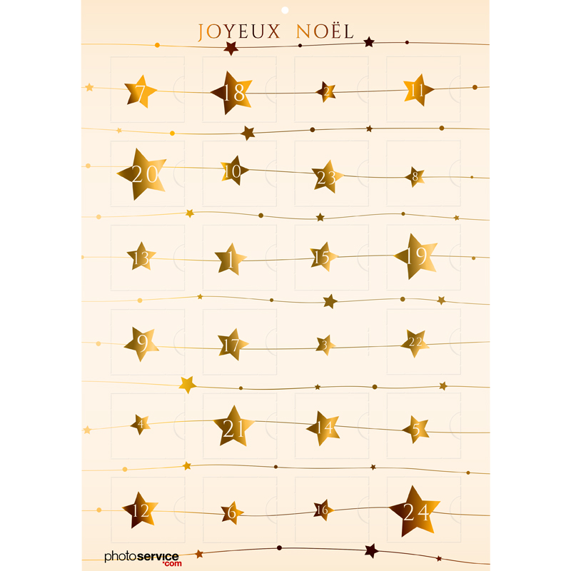 Calendrier de l'Avent Noël étoilé